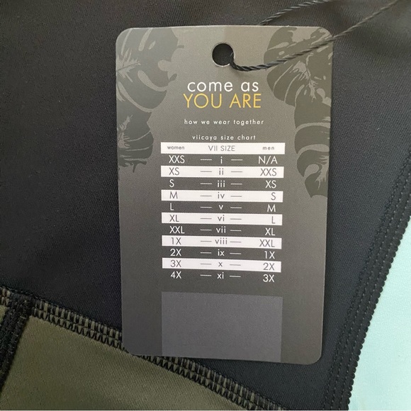 VIICAYA Compass Legging Aqua Olive Black Colorblock XL NEW - Picture 5 of 10